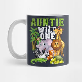 Auntie of the Wild One Zoo Birthday Safari Jungle Animal Mug